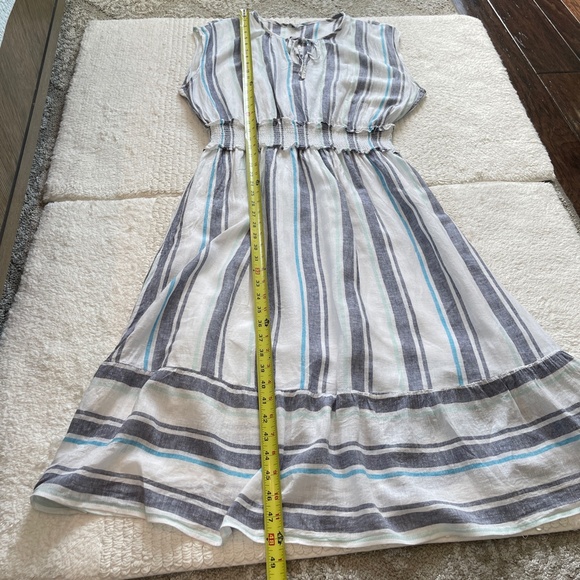 Rails Midi Dress Women's XL Ashlyn Striped Linen Blend Smocked Waist Sleeveless - Picture 10 of 11